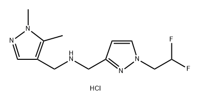 1-[1-(2,2-difluoroethyl)-1H-pyrazol-3-yl]-N-[(1,5-dimethyl-1H-pyrazol-4-yl)methyl]methanamine 结构式