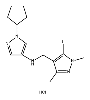 1-cyclopentyl-N-[(5-fluoro-1,3-dimethyl-1H-pyrazol-4-yl)methyl]-1H-pyrazol-4-amine 结构式