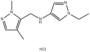 N-[(1,4-dimethyl-1H-pyrazol-5-yl)methyl]-1-ethyl-1H-pyrazol-4-amine 结构式
