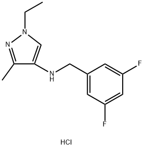 N-(3,5-difluorobenzyl)-1-ethyl-3-methyl-1H-pyrazol-4-amine 结构式