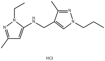 1-ethyl-3-methyl-N-[(3-methyl-1-propyl-1H-pyrazol-4-yl)methyl]-1H-pyrazol-5-amine 结构式