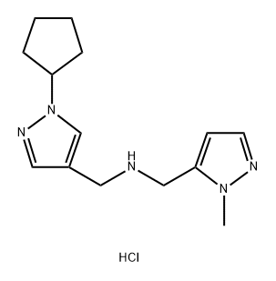 1-(1-cyclopentyl-1H-pyrazol-4-yl)-N-[(1-methyl-1H-pyrazol-5-yl)methyl]methanamine 结构式