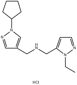 1-(1-cyclopentyl-1H-pyrazol-4-yl)-N-[(1-ethyl-1H-pyrazol-5-yl)methyl]methanamine 结构式