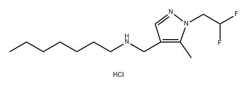 {[1-(2,2-difluoroethyl)-5-methyl-1H-pyrazol-4-yl]methyl}heptylamine 结构式