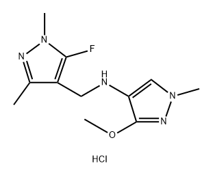 N-[(5-fluoro-1,3-dimethyl-1H-pyrazol-4-yl)methyl]-3-methoxy-1-methyl-1H-pyrazol-4-amine 结构式