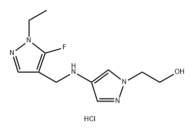 2-(4-{[(1-ethyl-5-fluoro-1H-pyrazol-4-yl)methyl]amino}-1H-pyrazol-1-yl)ethanol 结构式