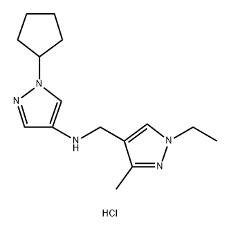 1-cyclopentyl-N-[(1-ethyl-3-methyl-1H-pyrazol-4-yl)methyl]-1H-pyrazol-4-amine 结构式