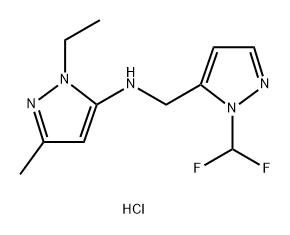 N-{[1-(difluoromethyl)-1H-pyrazol-5-yl]methyl}-1-ethyl-3-methyl-1H-pyrazol-5-amine 结构式