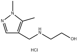 2-{[(1,5-dimethyl-1H-pyrazol-4-yl)methyl]amino}ethanol 结构式