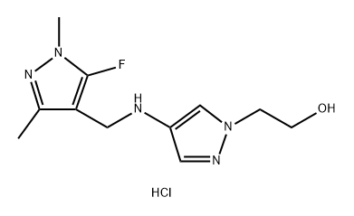 2-(4-{[(5-fluoro-1,3-dimethyl-1H-pyrazol-4-yl)methyl]amino}-1H-pyrazol-1-yl)ethanol 结构式