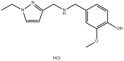 4-({[(1-ethyl-1H-pyrazol-3-yl)methyl]amino}methyl)-2-methoxyphenol 结构式