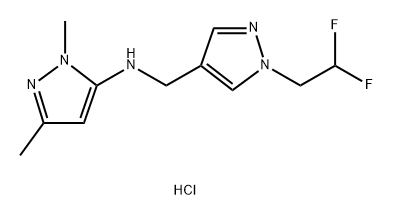 N-{[1-(2,2-difluoroethyl)-1H-pyrazol-4-yl]methyl}-1,3-dimethyl-1H-pyrazol-5-amine 结构式