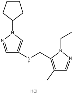 1-cyclopentyl-N-[(1-ethyl-4-methyl-1H-pyrazol-5-yl)methyl]-1H-pyrazol-4-amine 结构式