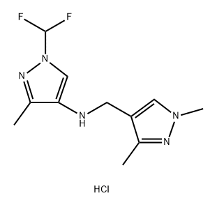 1-(difluoromethyl)-N-[(1,3-dimethyl-1H-pyrazol-4-yl)methyl]-3-methyl-1H-pyrazol-4-amine 结构式