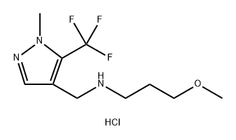 3-methoxy-N-{[1-methyl-5-(trifluoromethyl)-1H-pyrazol-4-yl]methyl}propan-1-amine 结构式