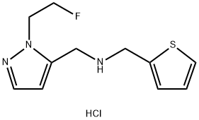 1-[1-(2-fluoroethyl)-1H-pyrazol-5-yl]-N-(2-thienylmethyl)methanamine 结构式