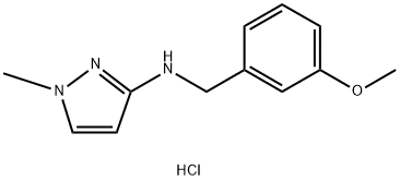 N-(3-甲氧基苄基)-1-甲基-1H-吡唑-3-胺盐酸盐 结构式