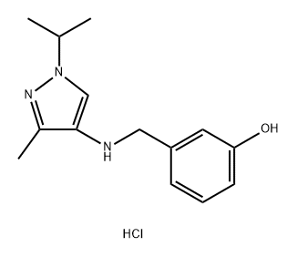 3-{[(1-isopropyl-3-methyl-1H-pyrazol-4-yl)amino]methyl}phenol 结构式