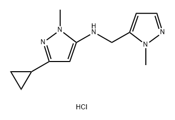 3-cyclopropyl-1-methyl-N-[(1-methyl-1H-pyrazol-5-yl)methyl]-1H-pyrazol-5-amine 结构式