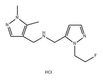 1-(1,5-dimethyl-1H-pyrazol-4-yl)-N-{[1-(2-fluoroethyl)-1H-pyrazol-5-yl]methyl}methanamine 结构式