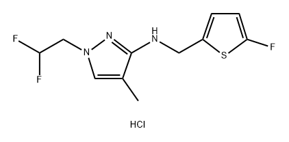 1-(2,2-difluoroethyl)-N-[(5-fluoro-2-thienyl)methyl]-4-methyl-1H-pyrazol-3-amine 结构式