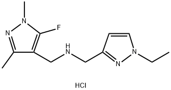 1-(1-ethyl-1H-pyrazol-3-yl)-N-[(5-fluoro-1,3-dimethyl-1H-pyrazol-4-yl)methyl]methanamine 结构式