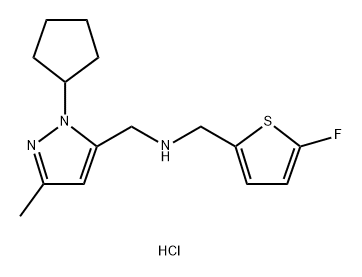 1-(1-cyclopentyl-3-methyl-1H-pyrazol-5-yl)-N-[(5-fluoro-2-thienyl)methyl]methanamine 结构式