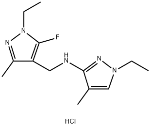 1-ethyl-N-[(1-ethyl-5-fluoro-3-methyl-1H-pyrazol-4-yl)methyl]-4-methyl-1H-pyrazol-3-amine 结构式