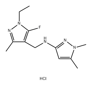 N-[(1-ethyl-5-fluoro-3-methyl-1H-pyrazol-4-yl)methyl]-1,5-dimethyl-1H-pyrazol-3-amine 结构式