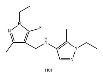 1-ethyl-N-[(1-ethyl-5-fluoro-3-methyl-1H-pyrazol-4-yl)methyl]-5-methyl-1H-pyrazol-4-amine 结构式