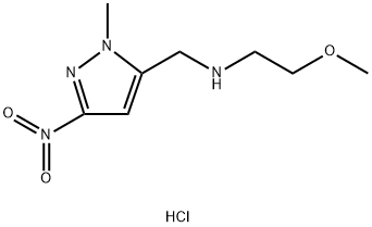 2-methoxy-N-[(1-methyl-3-nitro-1H-pyrazol-5-yl)methyl]ethanamine 结构式
