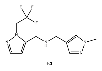 1-(1-methyl-1H-pyrazol-4-yl)-N-{[1-(2,2,2-trifluoroethyl)-1H-pyrazol-5-yl]methyl}methanamine 结构式