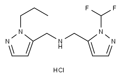 1-[1-(difluoromethyl)-1H-pyrazol-5-yl]-N-[(1-propyl-1H-pyrazol-5-yl)methyl]methanamine 结构式