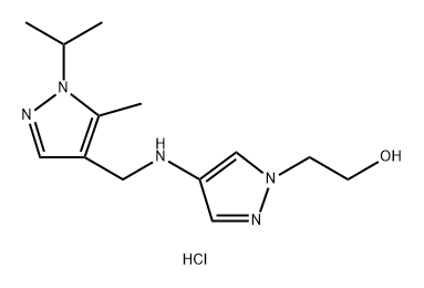 2-(4-{[(1-isopropyl-5-methyl-1H-pyrazol-4-yl)methyl]amino}-1H-pyrazol-1-yl)ethanol 结构式