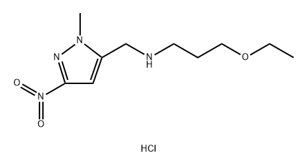 3-ethoxy-N-[(1-methyl-3-nitro-1H-pyrazol-5-yl)methyl]propan-1-amine 结构式