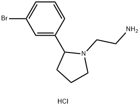 2-(2-(3-bromophenyl)pyrrolidin-1-yl)ethan-1-amine hydrochloride 结构式