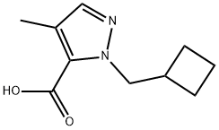 1-(Cyclobutylmethyl)-4-methyl-1H-pyrazole-5-carboxylic acid 结构式