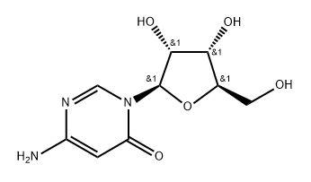 6-Amino-3-β-D-ribofuranosyl-4(3H)-pyrimidinone 结构式
