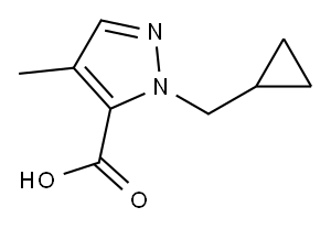 1-(Cyclopropylmethyl)-4-methyl-1H-pyrazole-5-carboxylic acid 结构式