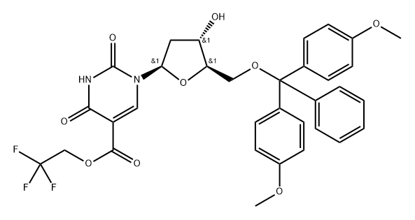 2,2,2-三氟乙基1- [5-O- [双(4-甲氧基苯基)苯基甲基] -2-脱氧-Β-D-赤藓 结构式