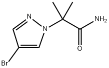 2-(4-溴-1H-吡唑-1-基)-2-甲基丙酰胺 结构式