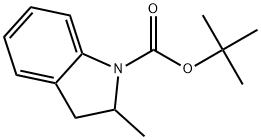 N-叔丁氧羰基-2-甲基吲哚啉 结构式