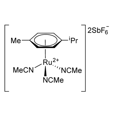 三(乙腈)(1,2,3,4,5,6-Η)-1-甲基-4-(1-甲基乙基)苯钌(2+) 结构式