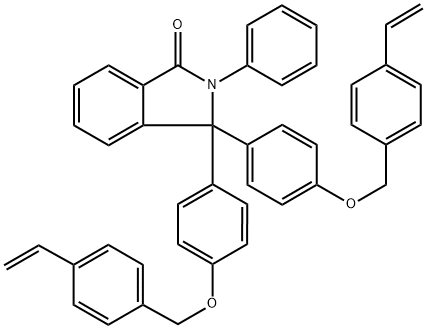 3,3-双[4-[4-乙烯基苯基]甲氧基]苯基]-2,3-二氢-2-苯基-1H-异吲哚-1-酮 结构式