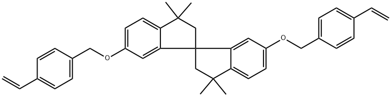 6,6′-双[(4-乙烯基苯基)甲氧基]-2,2′,3,3′-四氢-3,3,3′,3′-四甲基-1,1′-螺双[1H-茚 结构式