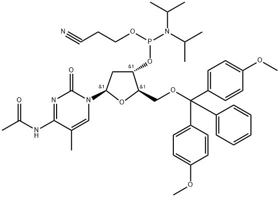 5'-DMT-N4-AC-5-ME-DC 亚磷酰胺单体 结构式