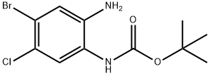 (2-氨基-4-溴-5-氯苯基)氨基甲酸叔丁酯 结构式
