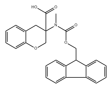 3-((((9H-fluoren-9-yl)methoxy)carbonyl)(methyl)amino)chromane-3-carboxylic acid 结构式
