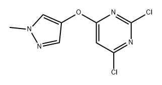 2,4-dichloro-6-[(1-methyl-1H-pyrazol-4-yl)oxy]pyri
midine 结构式