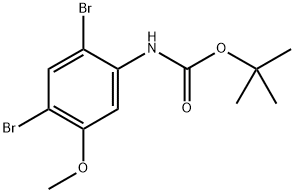 (2,4-二溴-5-甲氧基苯基)氨基甲酸叔丁酯 结构式